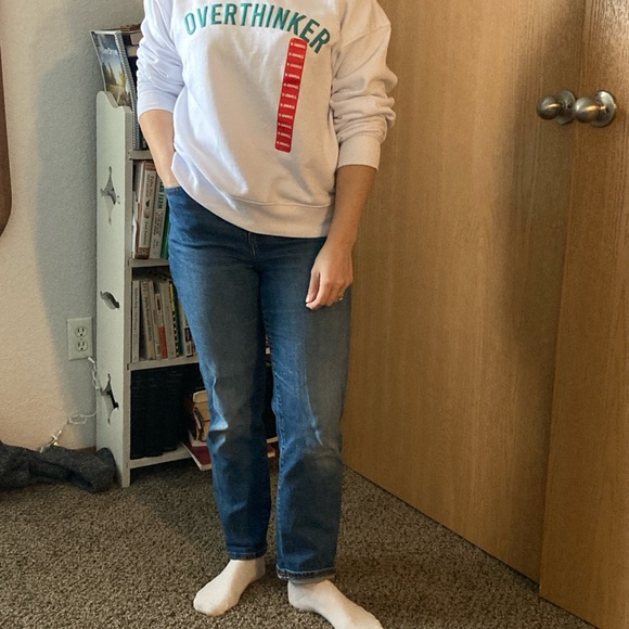 White 'Overthinker' Sweatshirt - Picture 4 of 8
